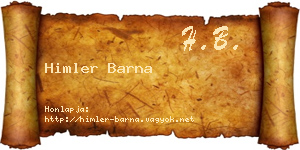 Himler Barna névjegykártya